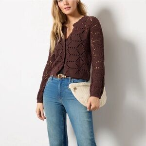 New Z Supply Evereve Rosalyn Sweater Cardigan Sz M Espressomartini